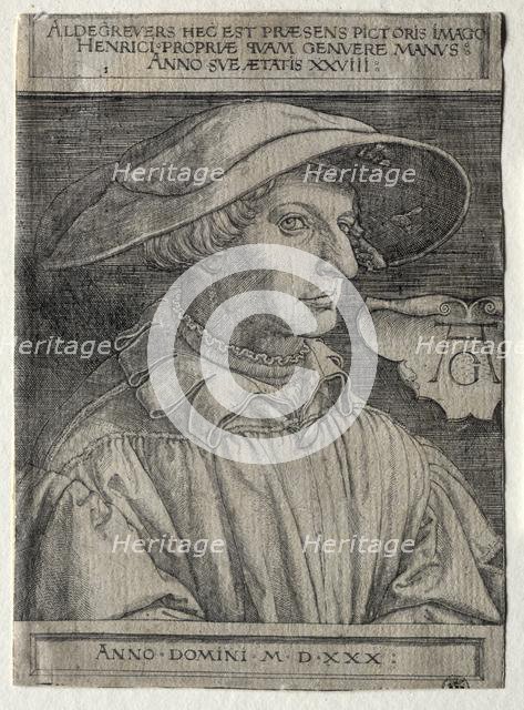 Self-Portrait, 1530. Creator: Heinrich Aldegrever (German, 1502-1555/61).