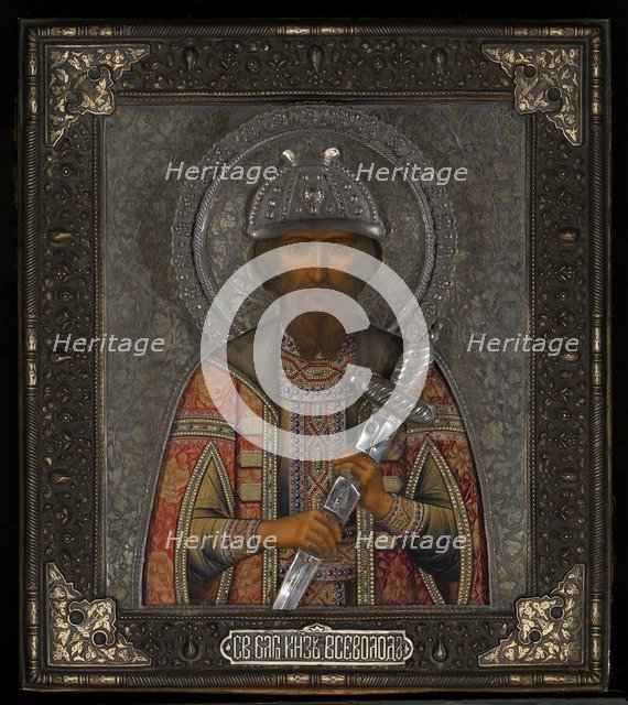 Saint Vsevolod Mstislavich, Prince of Pskov. Artist: Guryanov, Vasily Pavlovich (1867-1920)