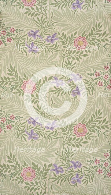 Larkspur. Wallpaper, 1874. Creator: Morris, William (1834-1896).