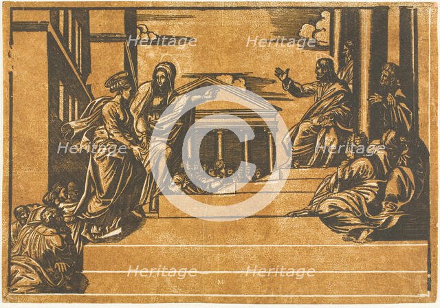 Martha and Magdalen Ascending the Steps of the Temple, 1550/70. Creator: Georg Matheus.