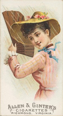 Plate 13, from the Fans of the Period series (N7) for Allen & Ginter Cigarettes Brands, 1889. Creator: Allen & Ginter.
