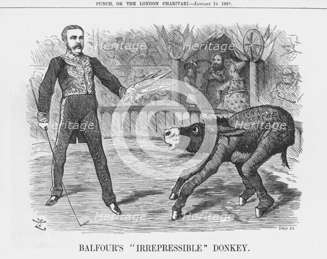 'Balfour's Irrepressible Donkey', 1888. Artist: Joseph Swain