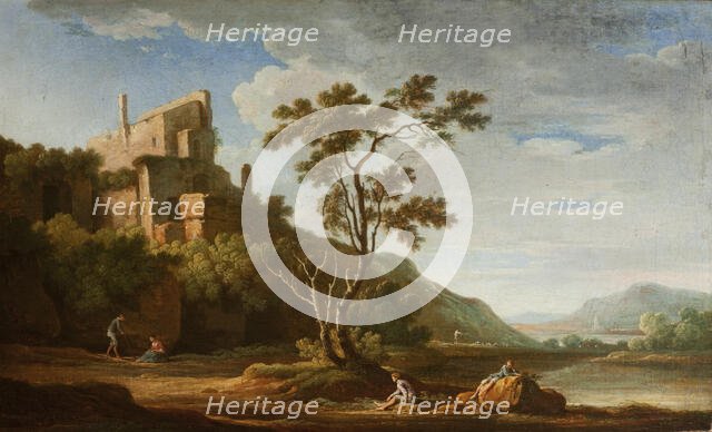 Landscape with Castle Ruins, 1765. Creator: Adolf Fryderyk Harper.