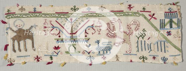 Fragment from an Embroidered Border, 1500s. Creator: Unknown.