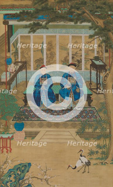 Portrait of an imperial censor and his wife, late 18th-early 19th century. Creator: Unknown.