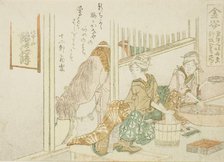 Kanaya, from an untitled series of the fifty-three stations of the Tokaido, Japan, c. 1804. Creator: Hokusai.
