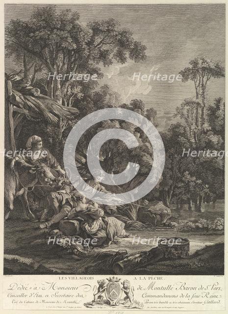 Les Villagois à la Pêche (The Villages Fishing), 18th century. Creator: Rene Gaillard.