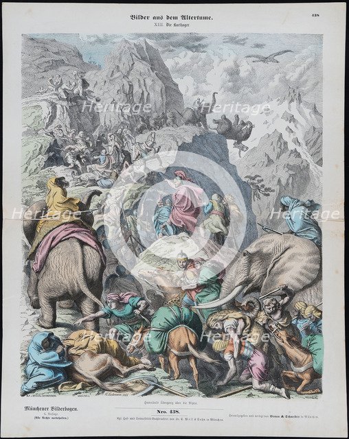 Hannibal Crosses the Alps (from Münchener Bilderbogen). Artist: Leutemann, Gottlob Heinrich (1824-1905)