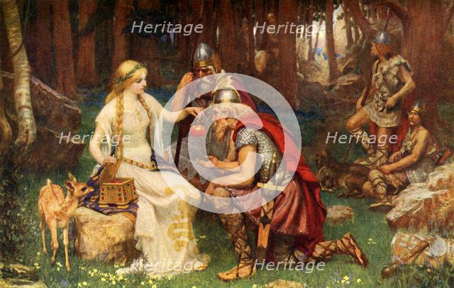 'Idun and the Apples', 1912. Creator: James Doyle Penrose.