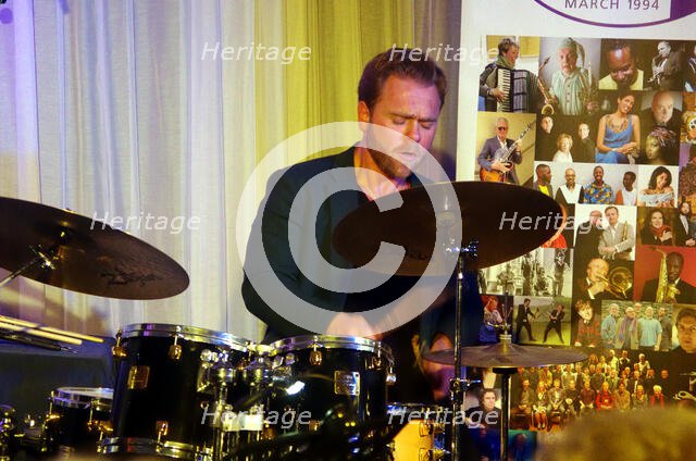 Max Popp, Georgia Cecile Quartet, Watermill Jazz Club, Dorking, Surrey, 7 October 2025. Creator: Brian O'Connor.