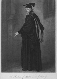'A Bachelor of Arts in his full Dress', 1796. Creator: Anthony Cardon.