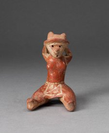 Miniature Seated Figurine with Arms Held Behind the Head, 100 B.C./A.D. 300. Creator: Unknown.