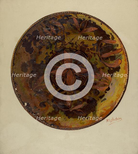 Pa. German Plate, c. 1937. Creator: William L Antrim.