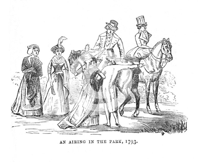 'An Airing in the Park, 1793', c1870. Artist: Unknown.