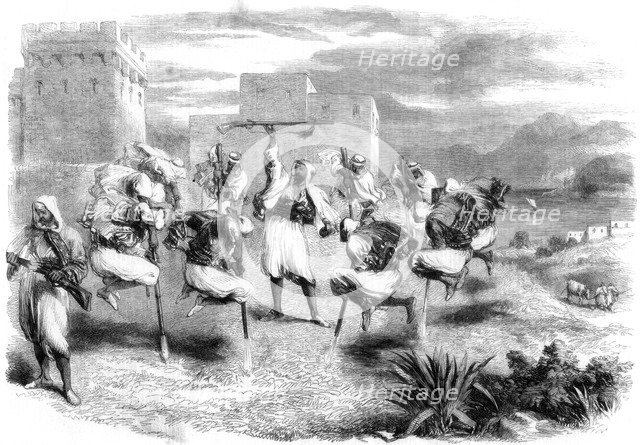 Riffian nuptial dance in Tangier, 1860. Artist: Unknown