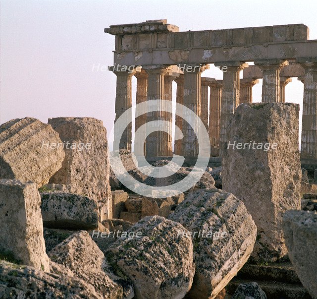 The ruins of temple E at Selinunte Artist: Unknown