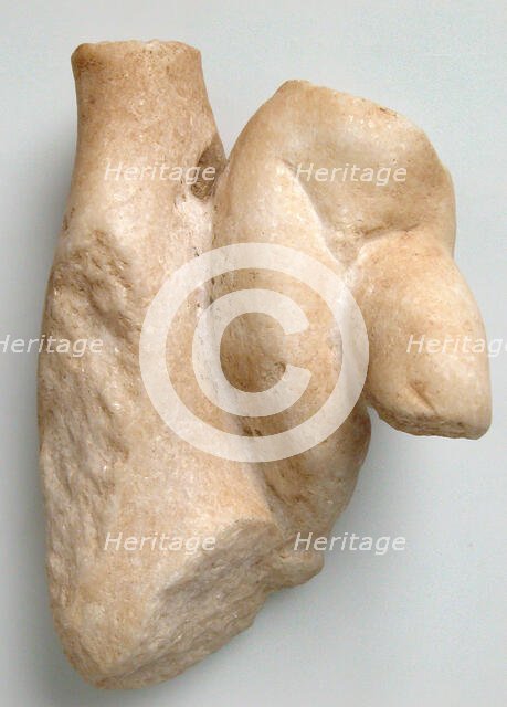 Fragment of a Male Torso with a Tree Trunk, Coptic, 4th-7th century. Creator: Unknown.