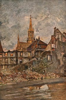 'En Alsace; Thann : le quartier ruine', 1916. Creator: Charles-Jules Duvent.