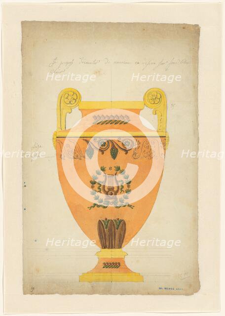 Design for a vase of Sèvres porcelain, c.1805-c.1815. Creator: Unknown.