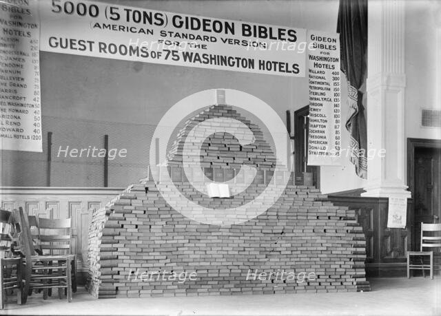 Bibles - 5000 Gideon Bibles for D.C. Hotels, 1913. Creator: Harris & Ewing.