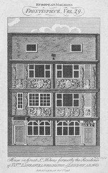 View of a house in Great St Helens, City of London, 1796.            Artist: Thomas Prattent