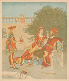The Knave of Hearts and the Queen of Hearts, 1880. Creator: Randolph Caldecott.