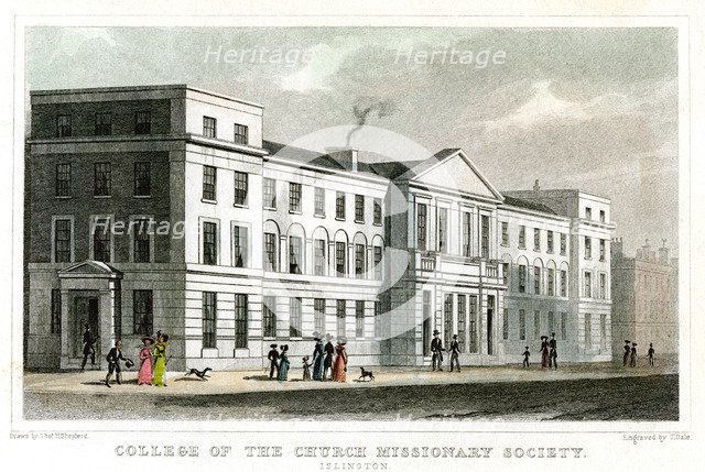 College of the Church Missionary Society, Islington, London, 1827.Artist: Thomas Dale