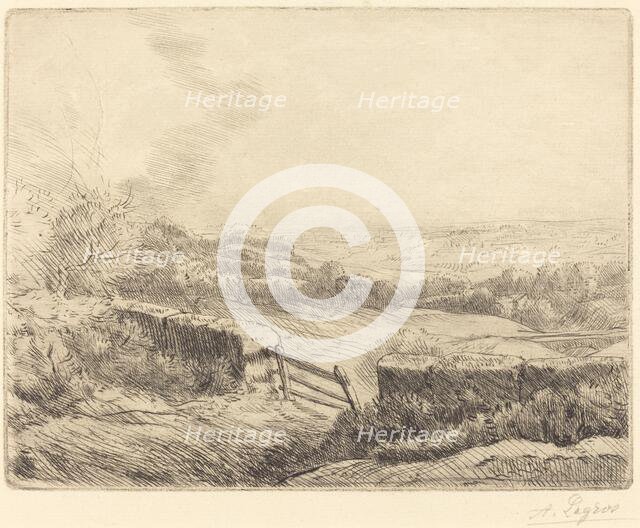 The Gate (L'entree du champ). Creator: Alphonse Legros.