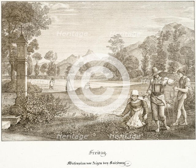 Friday: Meadow before Aigen Near Salzburg, 1823. Creator: Ferdinand Olivier.