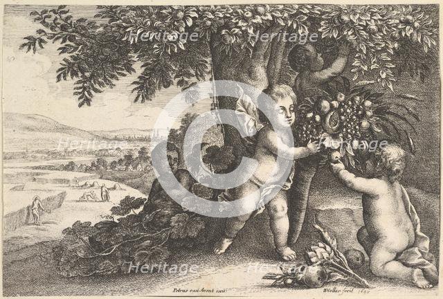 The River God and the Boys, 1625-77. Creator: Wenceslaus Hollar.