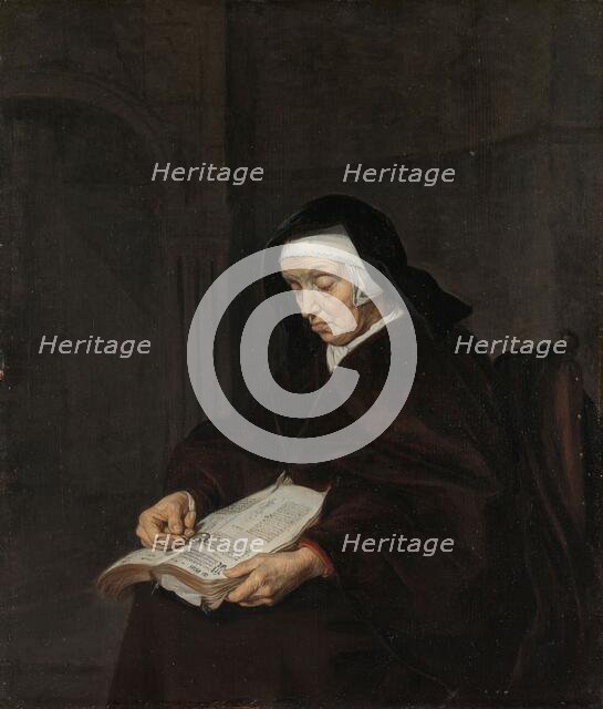 Old Woman Meditating, c.1661-c.1663. Creator: Gabriel Metsu.