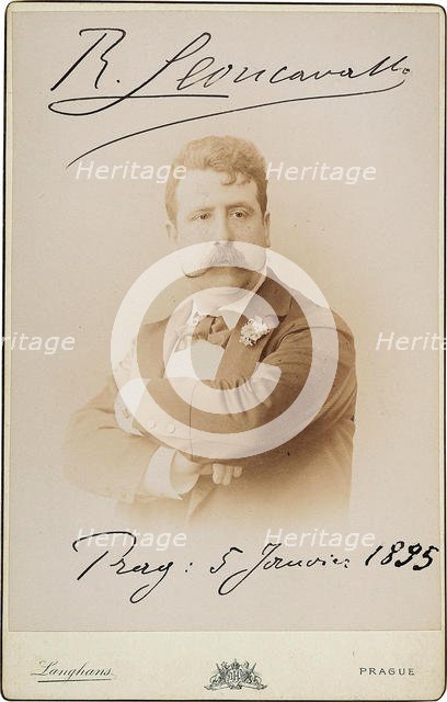 Ruggiero Leoncavallo (1858-1919), 1895. Creator: Photo studio Jan F. Langhans, Prague  .