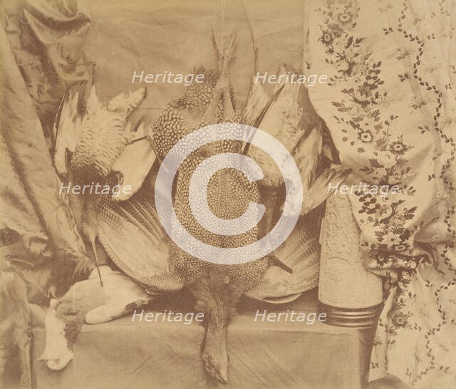 Still Life and Embroidery, 1856. Creator: Robert Wilfred Skeffington Lutwidge.