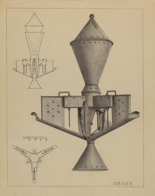Oil Lamp, c. 1936. Creator: Herman Bader.