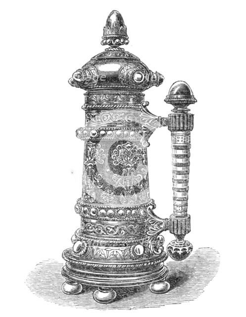 Tankard presented to the Nottingham (Robin Hood) Rifle Corps by the Duke of St. Albans, 1864. Creator: Unknown.