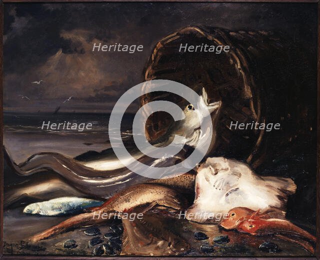 Nature morte aux poissons, Dieppe, 1878. Creator: Jacques Emile Blanche.