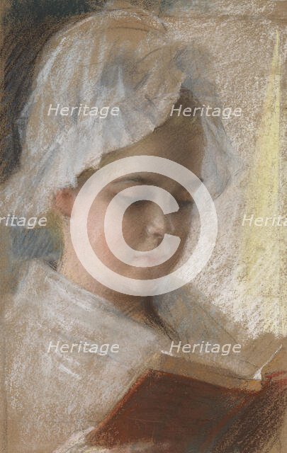 Portrait of Berta Edelfelt, study, 1880-1889. Creator: Albert Edelfelt.