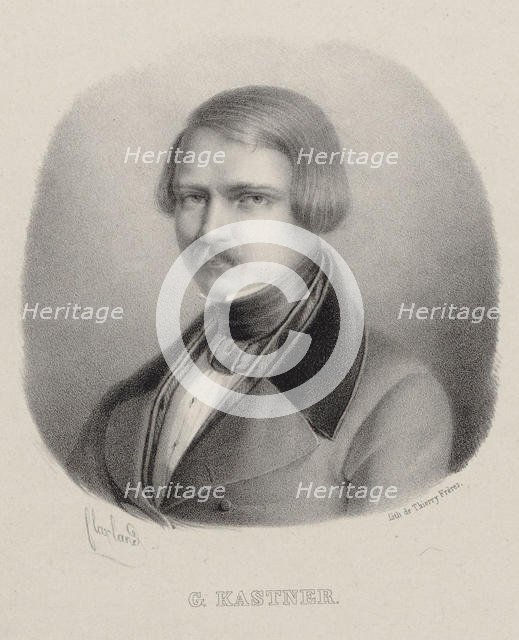 Portrait of the Composer Jean-Georges Kastner (1810-1867). Creator: Flaxland, Joseph-Frédéric (1814-1884).