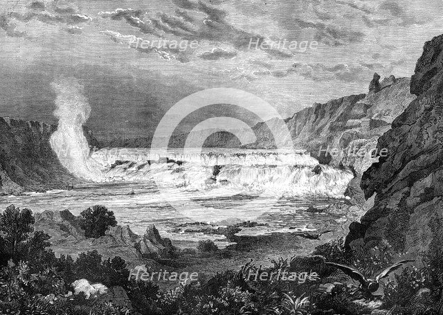 Grand Falls, Missouri River, USA, 19th century.Artist: Jules Laurens