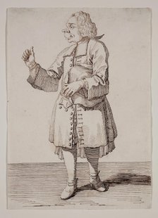 A Caricature of a Man Holding His Hat Under His Left Arm, between 1674 and 1755. Creator: Pier Leone Ghezzi.