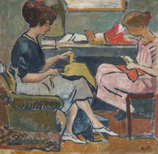 Two young women sewing, 1916. Creator: Valtat, Louis (1869-1952).