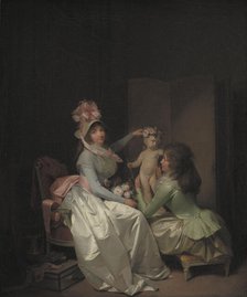 Garlanding the Statuette of Cupid, Between 1776 and 1845. Creator: Boilly, Louis-Léopold (1761-1845).