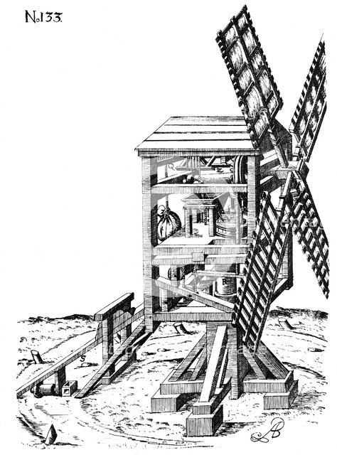 Post mill, 1620. Artist: Unknown