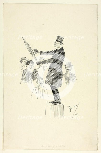 A Stump Orator, 1899. Creator: Philip William May.