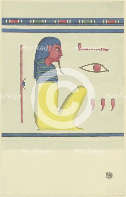 Hieroglyphs framed by an ornamental band, 1829-1830. Creator: Friedrich Maximilian Hessemer.