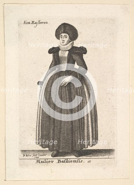 Mulier Basiliensis (Woman of Basel); , 1644. Creator: Wenceslaus Hollar.