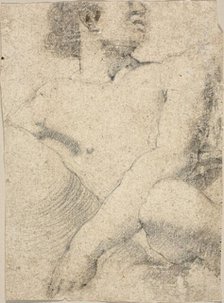 Fragment of Seated Male Nude, 1600/1699. Creator: Unknown.