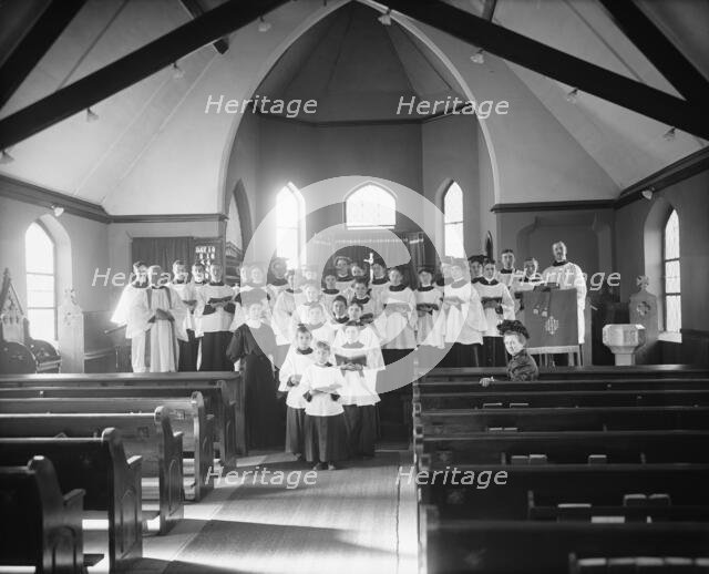 Vested choir, St. Mary's Mission, Detroit, Mich., between 1900 and 1910. Creator: William H. Jackson.