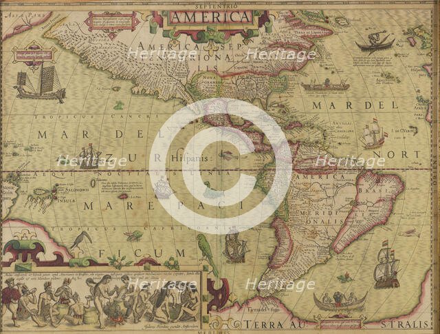 America. From Mercator-Hondius Atlas, c.1620. Creator: Hondius, Jodocus (1563-1612).