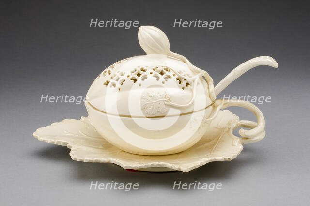 Tureen and Stand with Ladle, Yorkshire, 1780/90. Creator: Leeds Pottery.